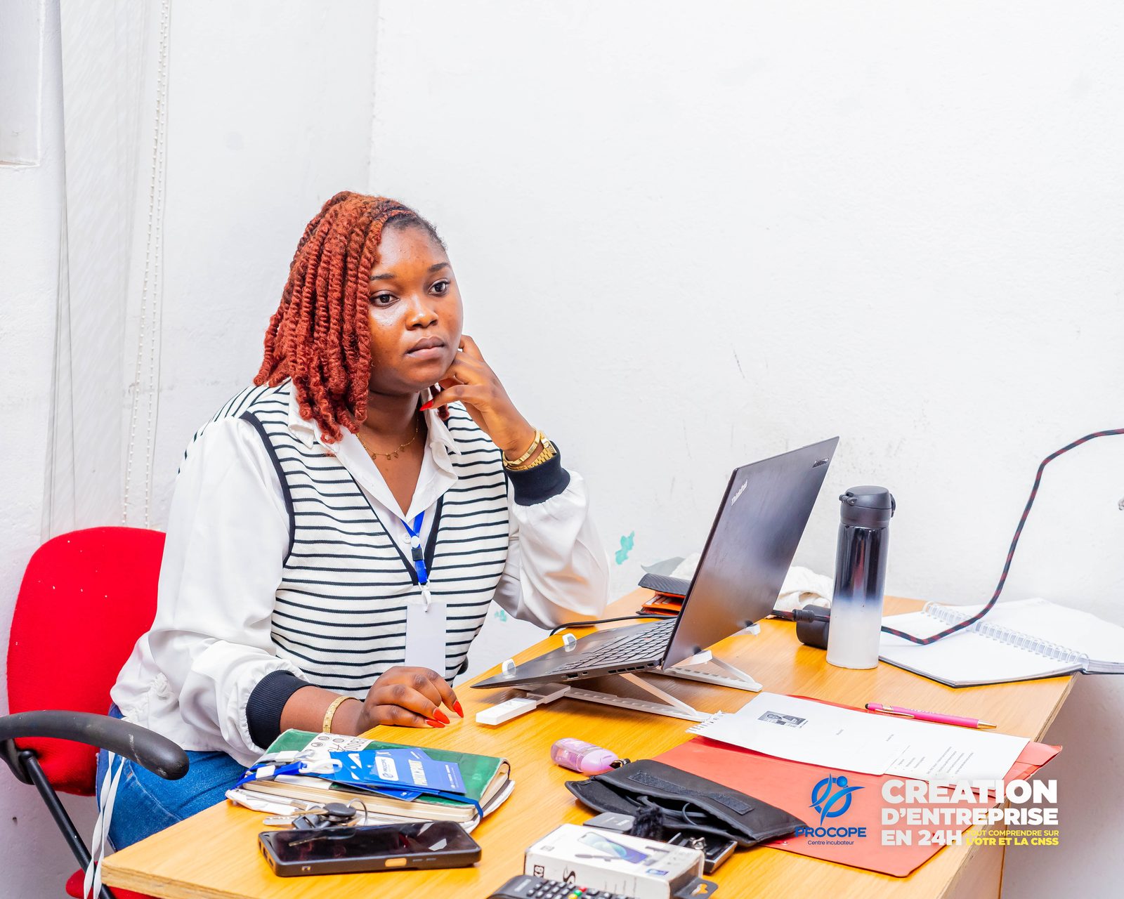 Membre de l'équipe PROCOPE au travail à Lomé